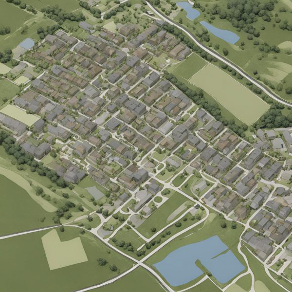 Wizualizacja fikcyjnego miasteczka